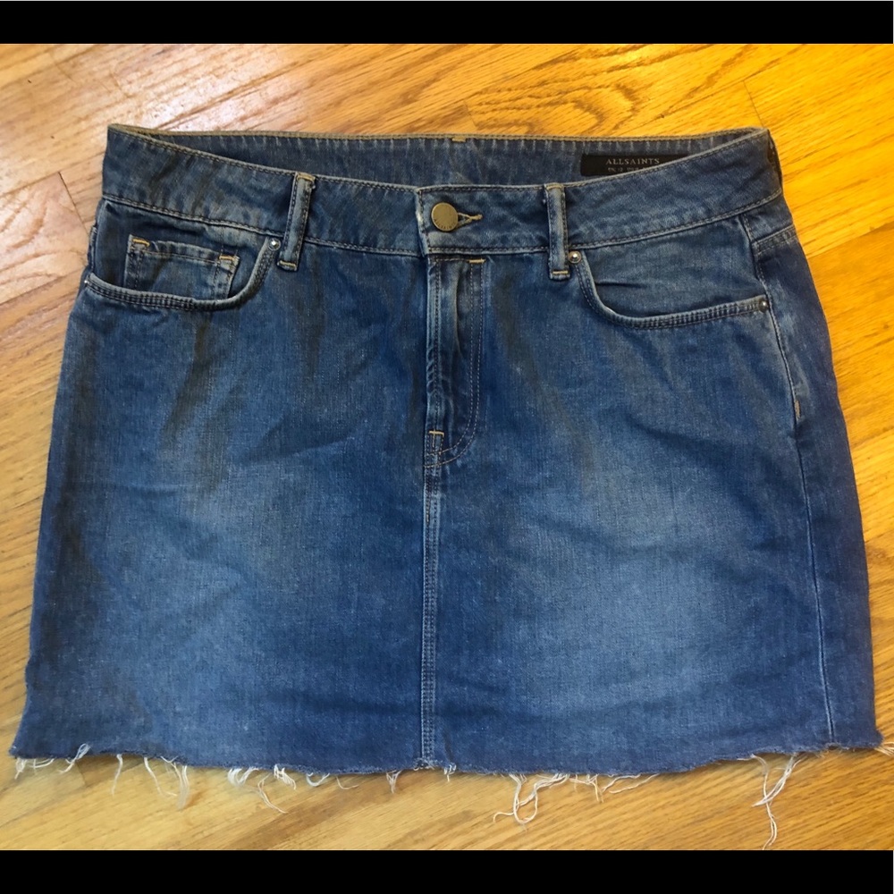 All saints denim skirt